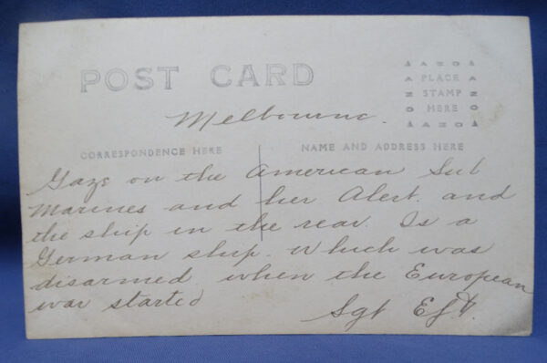 WWI U.S. Submarine Photo Postcard Annotation on Back Describes Photo - Image 2