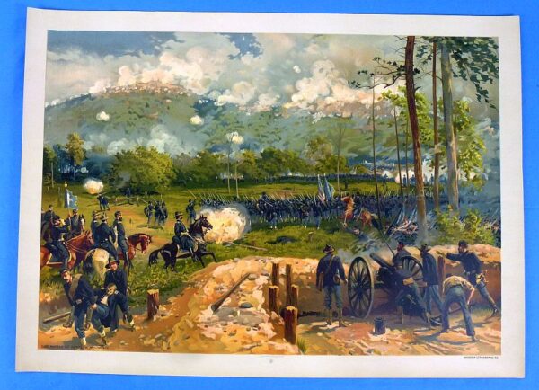 Large 1887 Lithograph of the Battle of Kenesaw Mountain