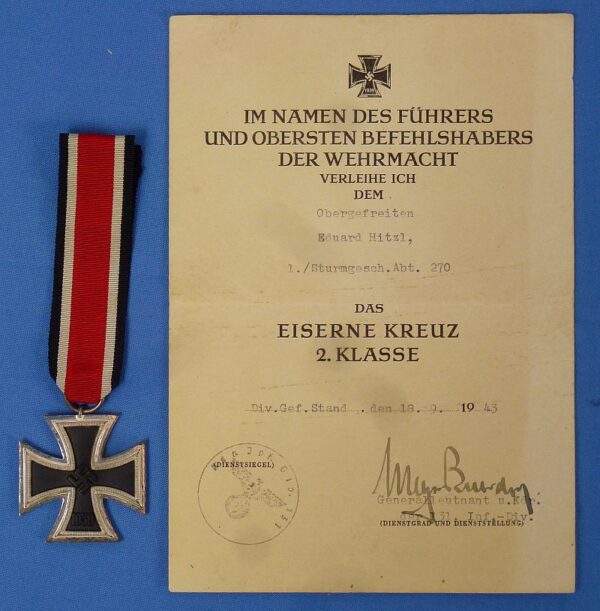 Exceptional WWII German Medals and Documents Group with a Numbered "25" Panzer Assault Badge - Image 6