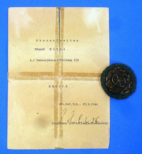 Exceptional WWII German Medals and Documents Group with a Numbered "25" Panzer Assault Badge - Image 25