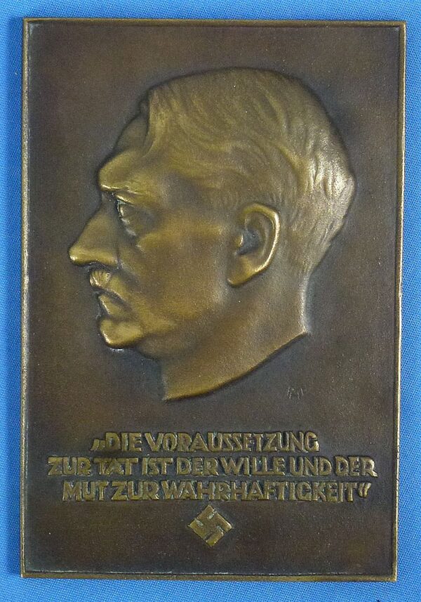 Cased NSDAP Nazi Party Adolf Hitler Presentation Award Plaque - Image 2