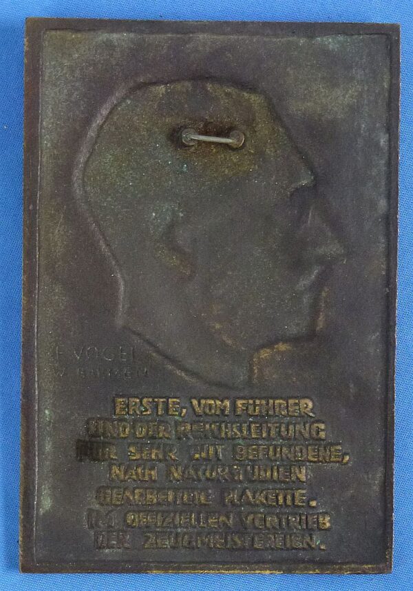 Cased NSDAP Nazi Party Adolf Hitler Presentation Award Plaque - Image 4