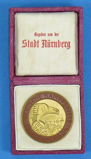 Cased 1934 Nuremberg Deutsche Kampfspiele Medal