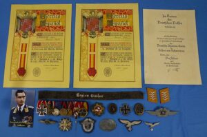 Luftwaffe Legion Condor Observer Medals and Documents Group with Spanish Cross in Silver