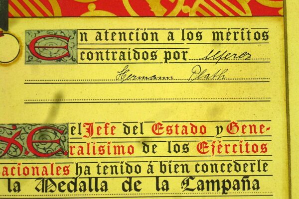 Luftwaffe Legion Condor Observer Medals and Documents Group with Spanish Cross in Silver - Image 42