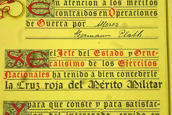 Luftwaffe Legion Condor Observer Medals and Documents Group with Spanish Cross in Silver - Image 44