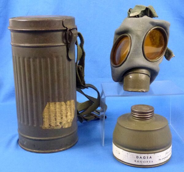 Spanish Civil War Gas Mask in Carrying Canister
