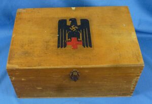 WWII German Red Cross Medical Equipment Wood Case