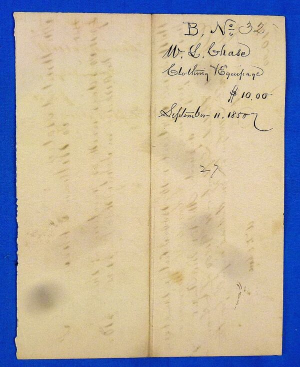1850 Receipt for Payment for Work at the Schuylkill Arsenal - Image 2