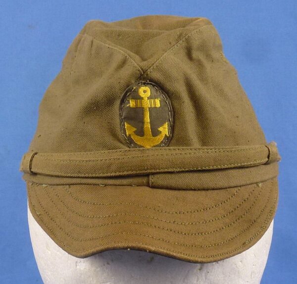 WWII Japanese Navy EM Green Cotton Field Cap - Image 2