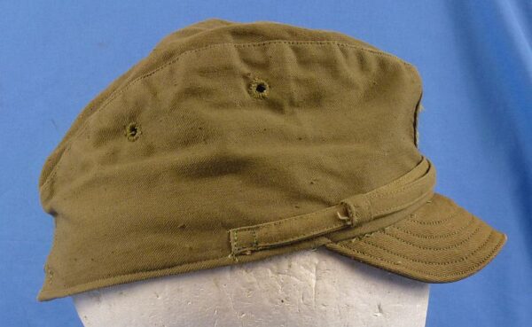 WWII Japanese Navy EM Green Cotton Field Cap - Image 3