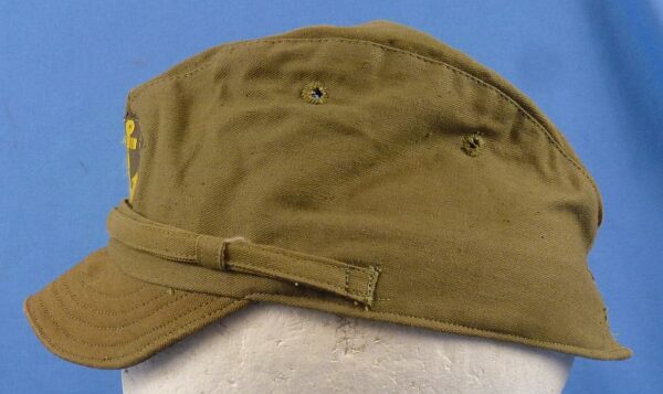 WWII Japanese Navy EM Green Cotton Field Cap - Image 5