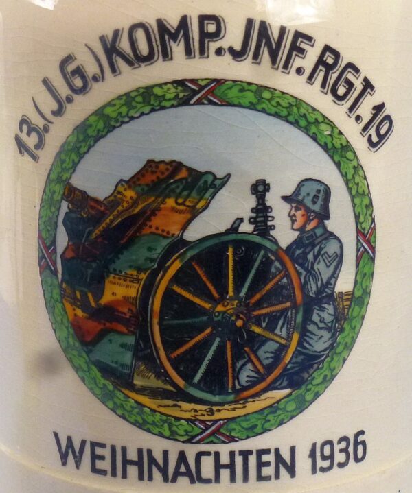 Named 1936 Army Infantry Regiment 19 Service Stein - Image 2