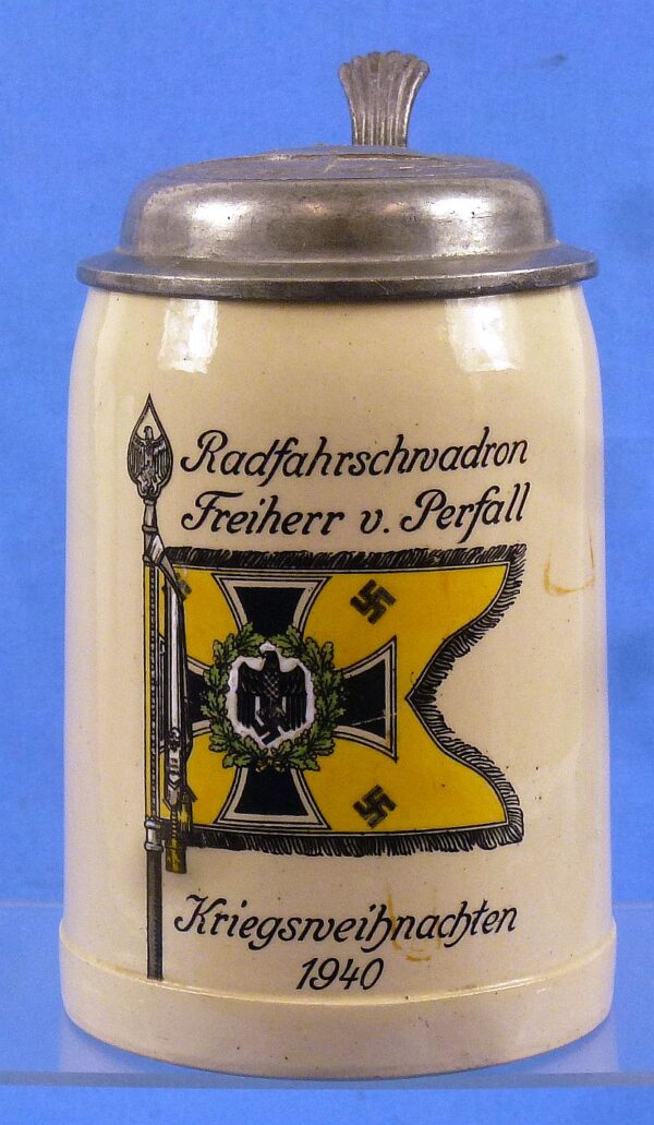 1940 Third Reich Cavalry Bicycle Battalion "Freiherr v. Perfall" Service Stein