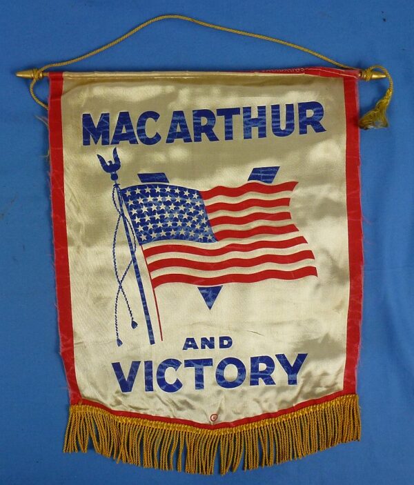 WWII Window Banner: "MacArthur and Victory"