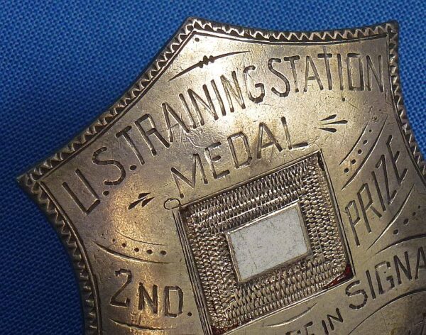 Named 1902 U.S. Army Signal Corps "Excellence in Signals" Second Prize Silver Badge - Image 2