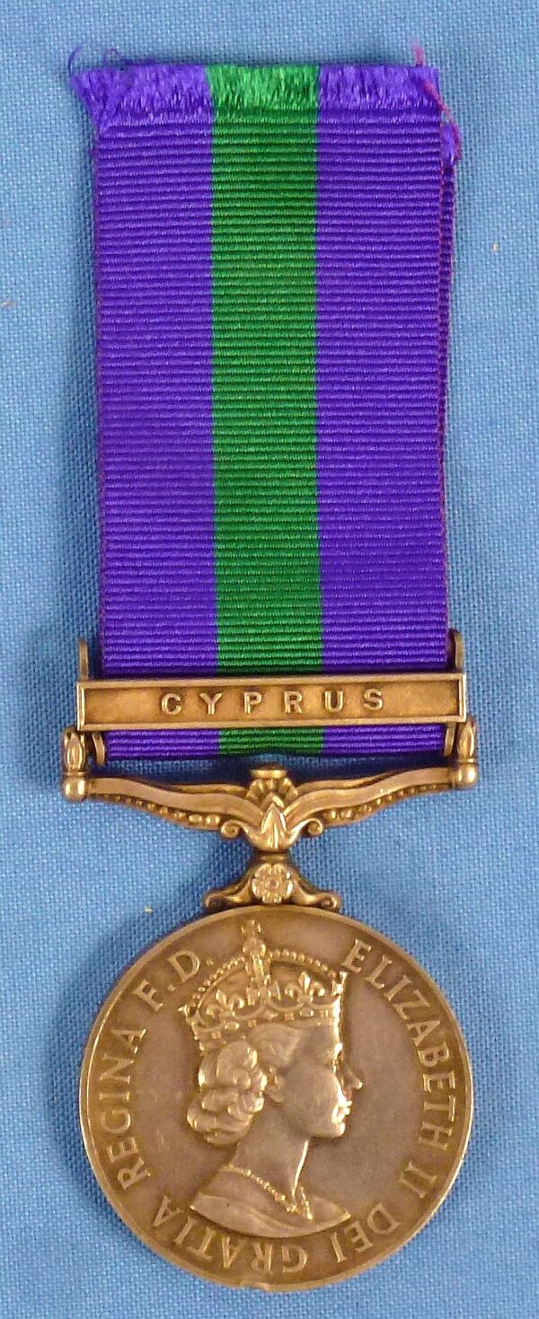 British Queen's General Service Medal with "Cyprus" Bar to the Lancaster Fusiliers