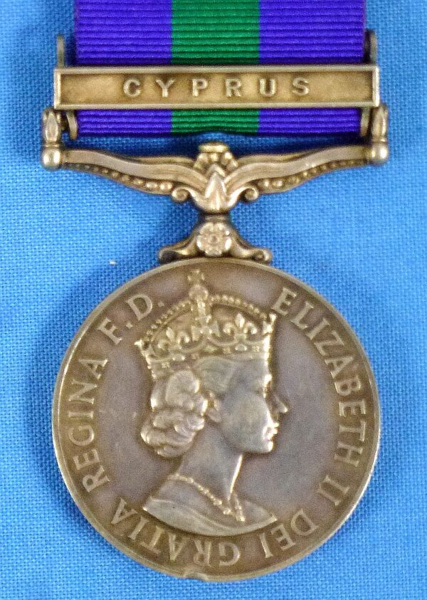 British Queen's General Service Medal with "Cyprus" Bar to the Lancaster Fusiliers - Image 2