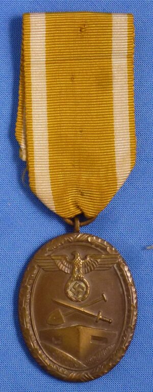 Third Reich West Wall Medal in Tombac