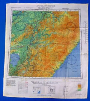 WWII Army Air Force Silk Escape Map of Harbin, China and Spassk-Dal'Niy, Soviet Union