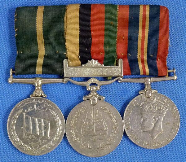 British WWII and Post War Pakistan Three Medals Bar