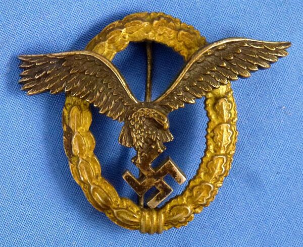 Luftwaffe Pilot Observer Badge in Tombac by Assmann