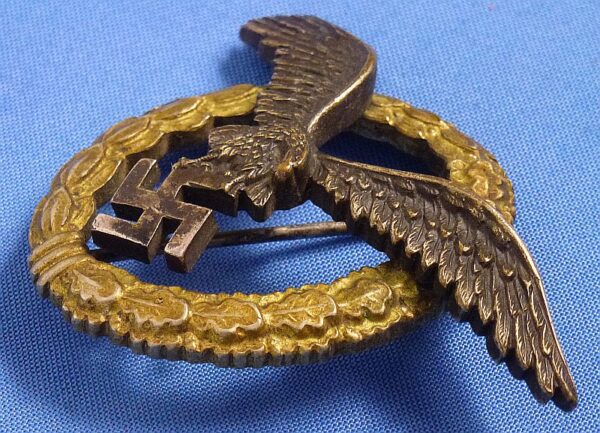 Luftwaffe Pilot Observer Badge in Tombac by Assmann - Image 3