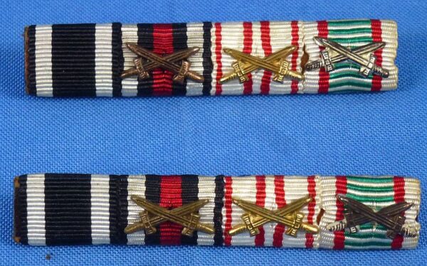Cased Imperial German 4 Place Medals Bar with Ribbon Bars and Miniatures - Image 2