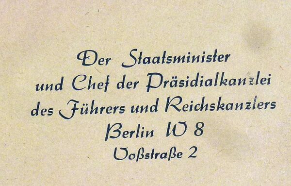 Stationary and Envelope of Otto Meissner as Minister of State and Chief of the Presidential Chancellery of the Fuhrer and Reich Chancellor - Image 3