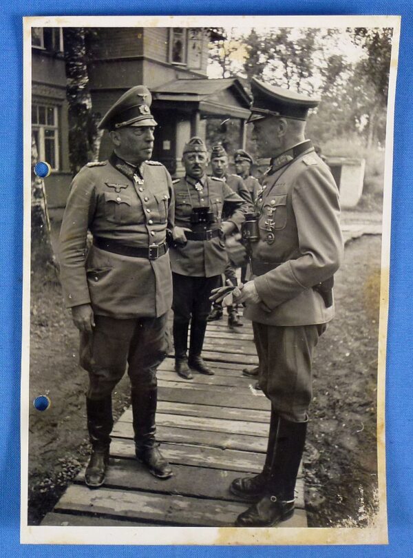 Official WWII German Photograph: Field Marshal Georg Von Kuchler and Generaloberst Georg Lindemann
