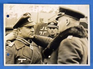 Official WWII German Photograph: Assault Gunner Gerhard Behnke Receives the Knight's Cross