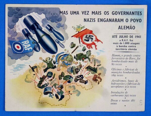British Anti-Axis Propaganda Card in Portuguese - Image 2