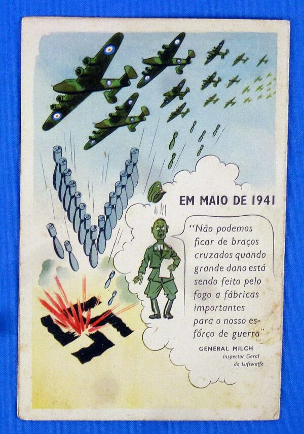 British Anti-Axis Propaganda Card in Portuguese - Image 3