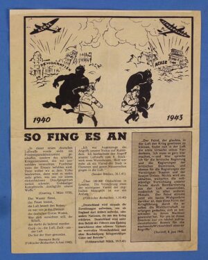 Allied German Language Propaganda Leaflet: "Fortress Europe Has No Roof"