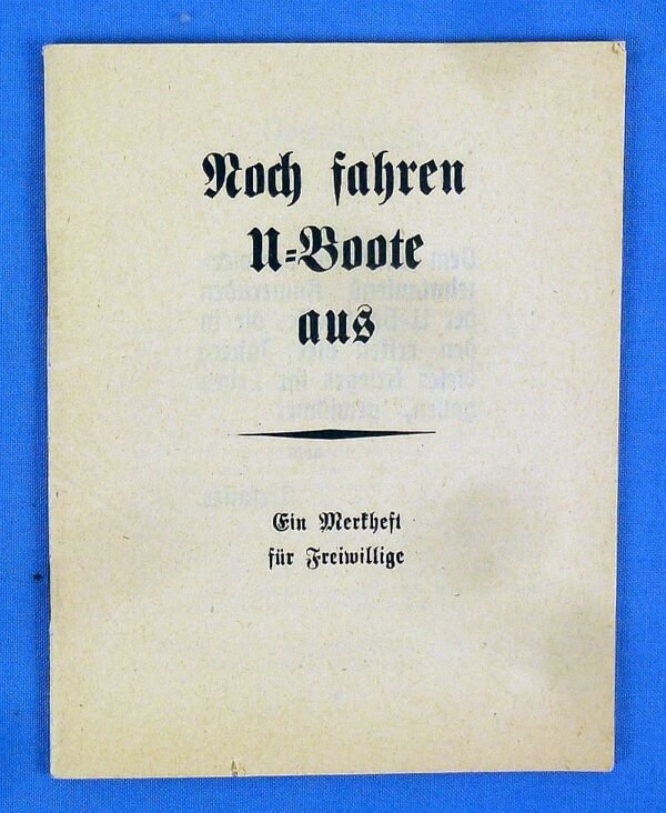WWII German Booklet on the U-Boat War