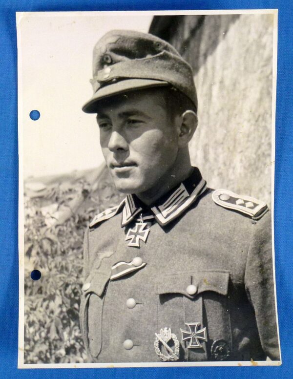Official WWII German Photograph: Oberfeldwebel Otto Starosta Receives the Knight's Cross