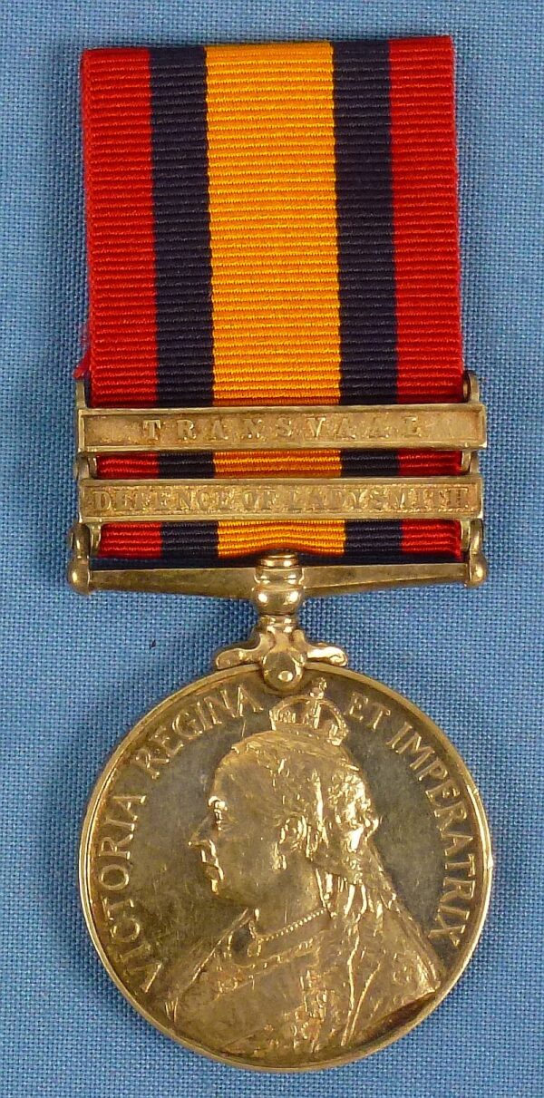 British Queen's South Africa Medal with Bars "Transvaal" and "Defence of Ladysmith"