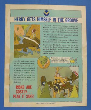 WWII Army Air Force Aviation Safety Poster: “Herky Gets Himself in the Groove"
