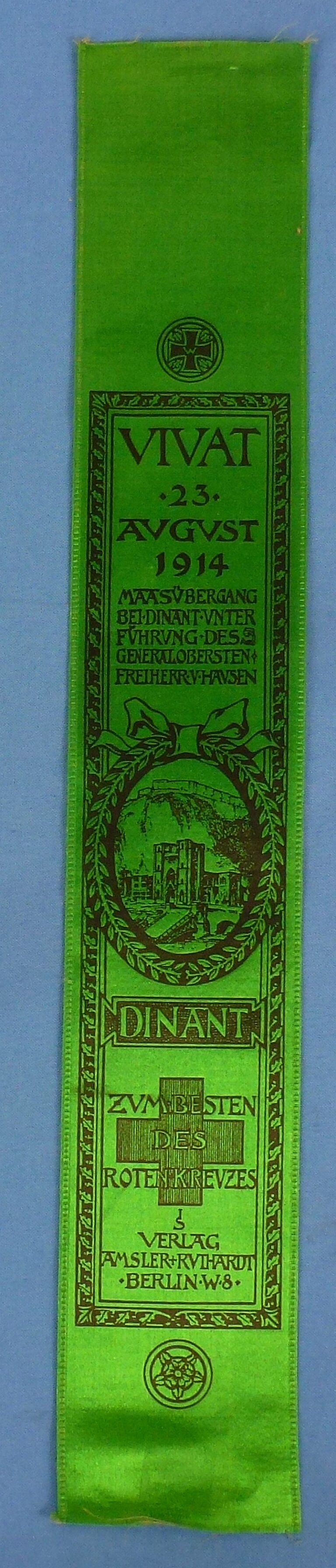 Imperial German 1914 Battle of Dinant Vivat Ribbon