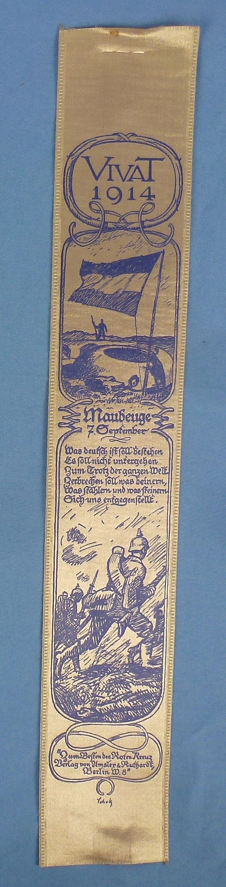 Imperial German 1914 Siege of Maubeuge Vivat Ribbon