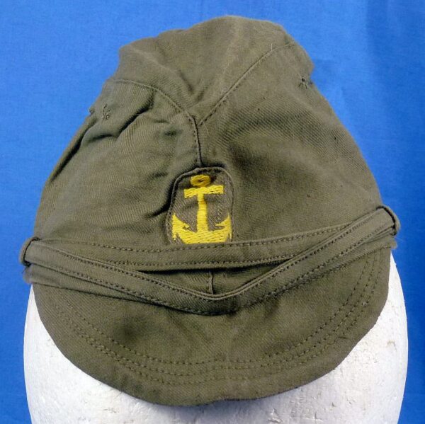 Near Mint Unissued WWII Japanese Navy Enlisted Ranks Green Cotton Field Cap - Image 2