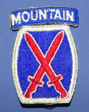 WWII 10th Mountain Division Patch with Tab