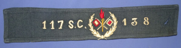 WWI 117 SC / 138 Signal Corps Armband
