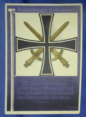 WWII Admiral's Standard Flag Postcard 4-1/8 X 5-3/4"
