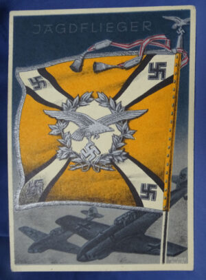WWII German Luftwaffe Standard Flag Postcard 4-1/8 X 5-3/4"