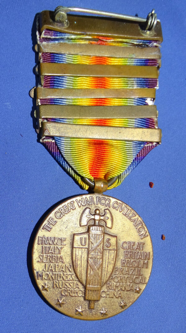 WWI Victory Medal 5 Bars - Image 2