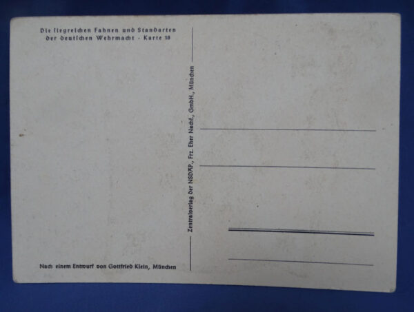 WWII German Luftwaffe Signal Standard Flag Postcard 4-1/8 X 5-3/4" - Image 2