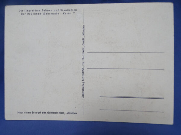 WWII German Jager Standard Flag Postcard 4-1/8 X 5-3/4" - Image 2