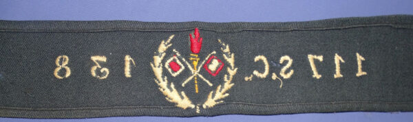 WWI 117 SC / 138 Signal Corps Armband - Image 3