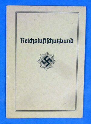Reichsluftschutzbund Membership Booklet